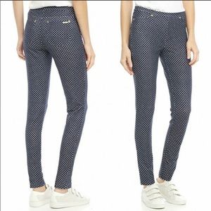 Michael Kors Navy Polka Dot Skinny Pant Women’s Sz 10 Skinny Ankle Like New